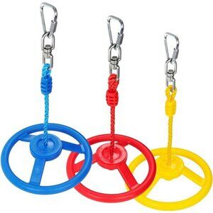 3-Pack Ninja Wheel Obstacle for Kids - Swing Monkey Wheel for Ninja Warrior Obs